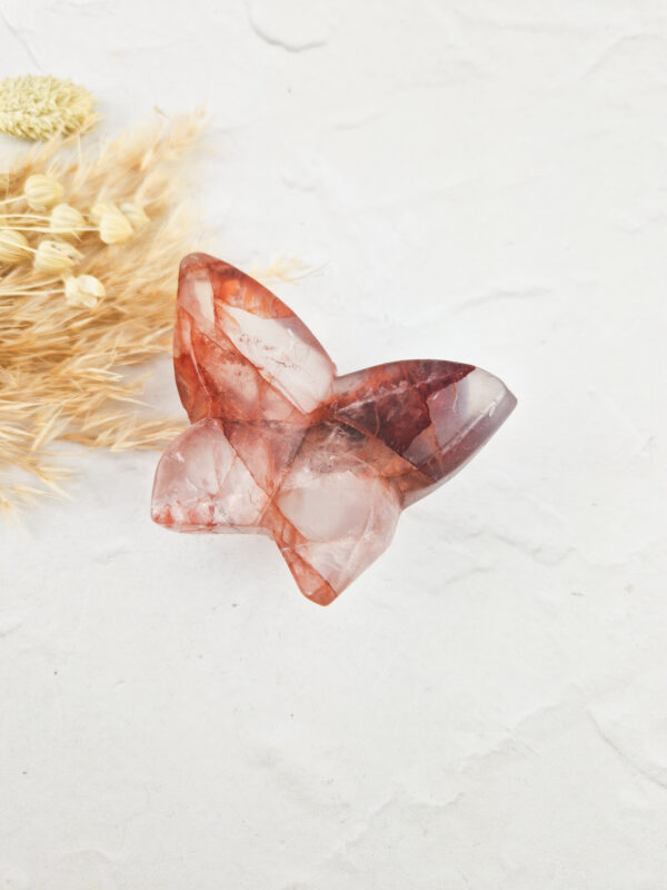 Hematoide kwarts vlinder (red healer/fire quartz)